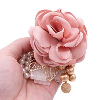 Image of Shiwaki wedding supplies decoration girl bridesmaid Wrist flower prom party Children dance gift (Champagne)