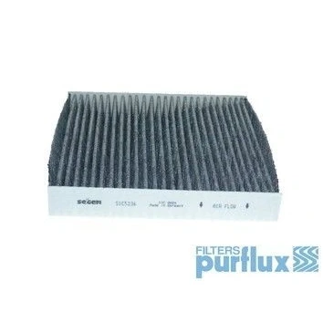 Image of 60020933496, 71775823, 71778553 Pollen Filter PURFLUX AHC371 Activated Carbon 194mm 186mm 31mm FIAT: 500 Hatchback, Panda III Hatchback