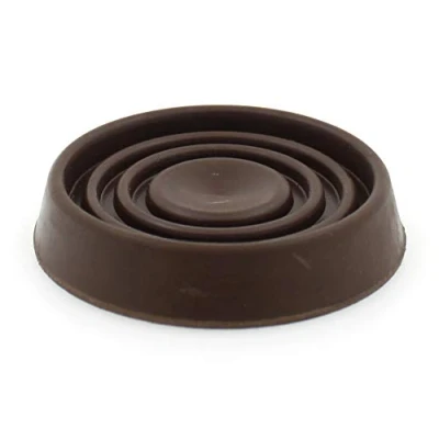 Image of 4X Brown Rubber Castor Cups Non Slip Protect Your Floors &amp; Prevent Divan Beds Furniture from Rolling by Lifeswonderful®