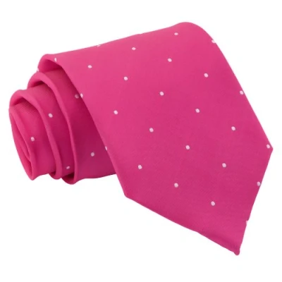 Image of DQT Men Pink Solid Plain Stripe Floral Paisley Polka Dot Neck Tie Pin Hot