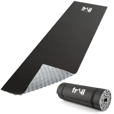 Image of Trail Camping Mat With Comfort Contours 15mm Thick Foam Insulated Roll Pad (Grey)