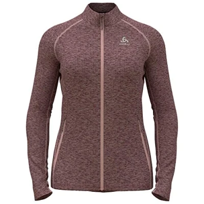 Image of Odlo Women Long sleeved shirt with zipper TENCIA, raspberry fudge melange, XL