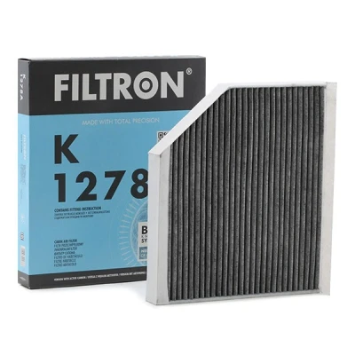 Image of 8K0819439A, 8K0819439B, 8K0819439C Pollen Filter FILTRON K 1278A Activated Carbon 145, 241mm 279mm 35mm AUDI: A4 B8 Avant, Q5, A5 Sportback