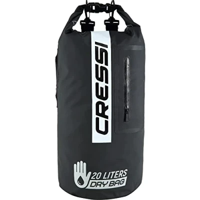 Image of Cressi Unisex Dry Waterproof Bag Backpack for Sports activities, Black/Black/Bicolor, 20 LT UK