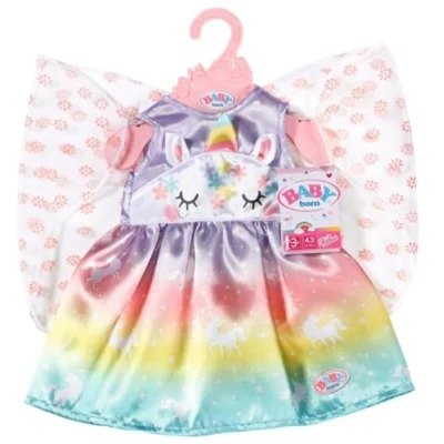 Image of BABY born Fantasy Fairy Outfit 43 cm For Dolls Unicorn, Rainbow and Wings Design Easy Small Hands, Creative Play Promotes Empathy Social Skills, Toddlers 3 Years Up