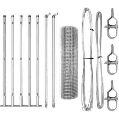 Image of vidaXL Fence Post Set of 2 Galvanised steel 10 x 0.5 m Durable