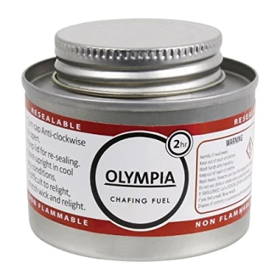Image of Olympia 2 Hour Liquid Chafing Fuel Cans With Wicks (Pack of 12), Non Hazardous Food Heating, Buffet Warmer Dish Burners, Easy Open Screw Top Lid, Cool Touch Container, Pro Use, CB733