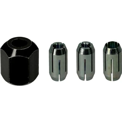 Image of Bosch Professional 1x Collet Set (for GCU 18V 30, Sizes 1/8&quot; (3.17 mm), 5/32&quot; (3.96 1/4&quot; (6.35 mm) and M10 nut, Accessory Router)