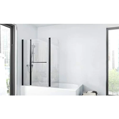Image of MARWELL BWF385 Factory Folding Bath Screen Matt Black