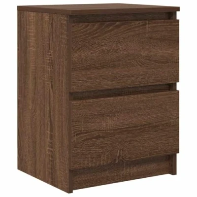 Image of vidaXL media cabinet brown oak tv stand 60x35x54 cm 2 drawers engineered wood for bedroom/living room