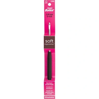 Image of Susan Bates Silvalume Soft Handle Aluminum Crochet Hook 5.5&quot; Size E4/3.5Mm