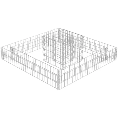 Image of vidaXL Gabion Planter Galvanised Steel 120x120x20