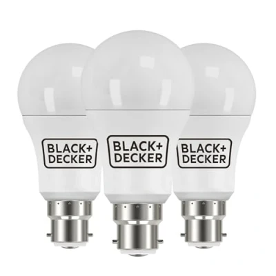 Image of BLACK+DECKER® LED GLS Lightbulbs Pack of 3 Light Bulbs 12.6W B22 Bayonet Base Daylight 6500K Non Dimmable 1521 Lumens Energy Class E