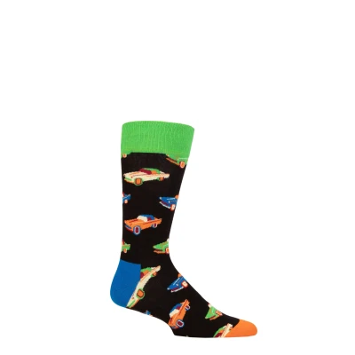 Image of Mens and Women&#039;s 1 Pair Happy Socks Car Multi 4 7 Unisex