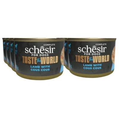 Image of Schesir Taste The World Complete &amp; Balanced Wet Food For Adult Dogs Lamb With Cous 150g x 8 Pack