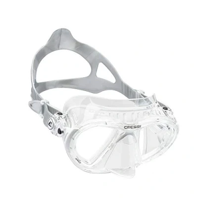 Image of Cressi Nano Compact Low Volume Scuba Freediving Snorkeling Mask (Made in Italy), Clear/White