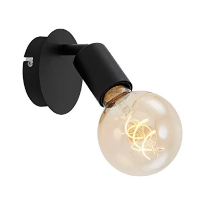 Image of Briloner Leuchten Retro Vintage Wall Spotlight 1 Bulb Swivel and E27 Max 60W Metal Black