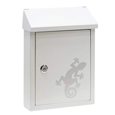 Image of Arregui Smart Graphic E5721 SAL Exterior Steel Size Decorative Screen Printing Small Wall Mailbox Letter Box with Back Mouth, White Salamander, Tamaño S (Correo DIN A5) 30 x 21,6 8 cm