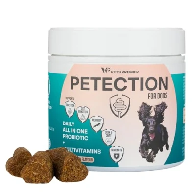 Image of PETECTION for Dogs Daily All in One Probiotic + Multivitamin Supplement Suitable Dog Breeds and Ages 60 Chews