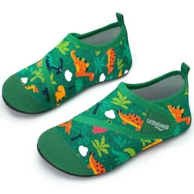 Image of Swim Water Shoes Boys Kids Toddlers Baby Beach Aqua Pool Swimming Socks River Sea Sand Footwear（Dinosaurs Green 30/31）
