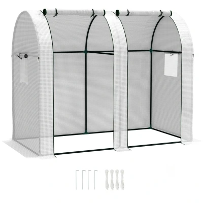 Image of Outsunny Tomato Greenhouse with 2 Roll up Doors, 185 x 94 150cm White