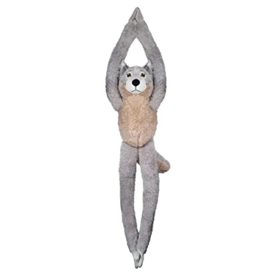 Image of EcoBuddiez Tree Huggers Wolf from Deluxebase. 72cm Hanging soft toy made Recycled Plastic Bottles. Eco friendly and cuddly plush perfect gift for kids.