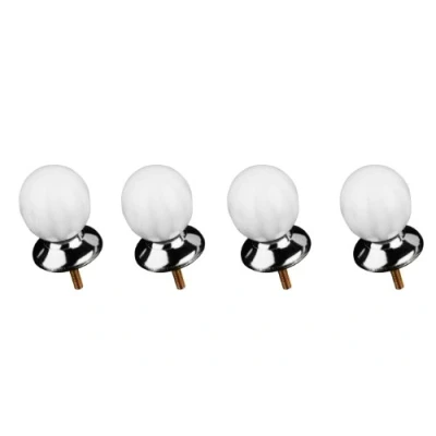 Image of Premier Housewares Retro Style Drawer Knobs Set of 4, White