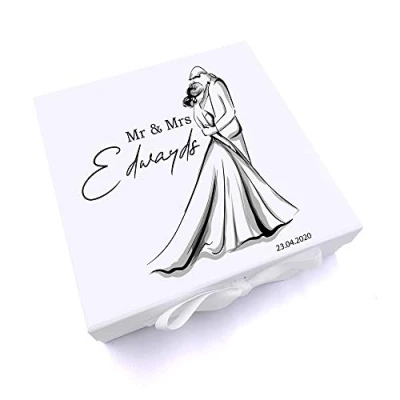 Image of ukgiftstoreonline Personalised Wedding Gift Keepsake Memory Box Couple (Large)