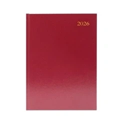Image of 5 Star Desk Diary Week To View A5 Burgundy 2026 KFA53BG26