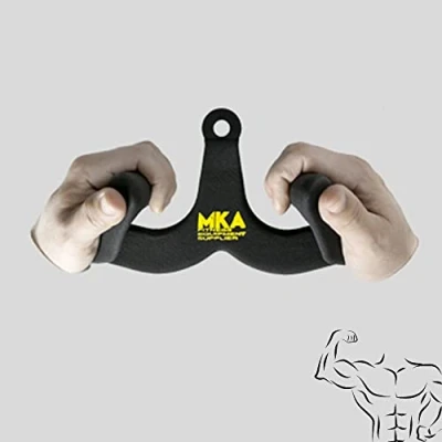 Image of YKYR Tricep Press Down Bar Rowing T V LAT Pull Back Strength Training Handle Grips Home Gym Fitness Cable Machine Attachment (Size : 1)