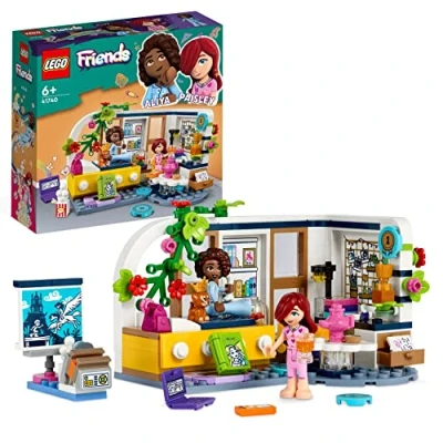 Image of LEGO 41740 Friends Aliya&#039;s Room, Mini Sleepover Party Bedroom Playset, Collectible Toy for Kids, Girls and Boys, with Paisley Puppy Figure, Small Gift Idea