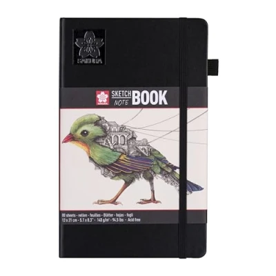 Image of Sakura Sketch Notebook 80 Creme Sheets, White Pages, 13 x 21 cm
