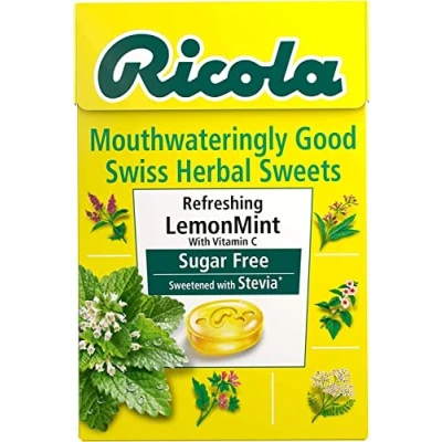 Image of Ricola Sugar Free Lozenges Lemon Mint 45g X3