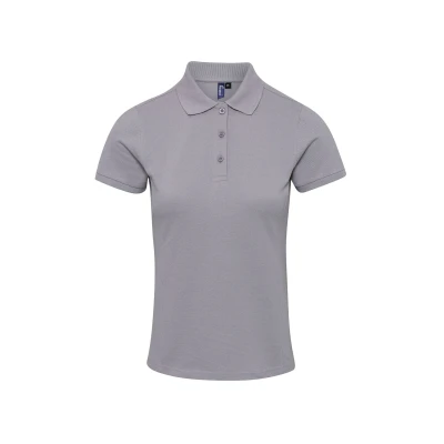 Image of Premier Unisex Womens/Ladies Coolchecker Plus Piqu Polo With CoolPlus (Silver) Size Large