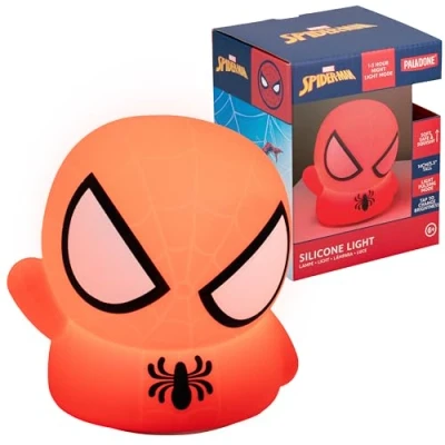Image of Spiderman Squishy Lamp Officially Licensed Disney Free Standing Desk Light, Gaming Room Decor and Merchandise for Boys Girls, Nightlight Gift Accessory Playroom Bedroom, Paladone