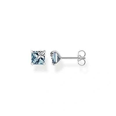 Image of Thomas Sabo Women&#039;s Stud Earrings Blue Stone with Star 925 Sterling Silver