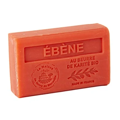 Image of Maison du Savon de Marseille French Soap Made with Organic Shea Butter Ebony Fragrance 125 Gram Bar