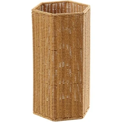 Image of Luxylei Rattan Umbrella Stand Holder Woven Basket Sturdy, Walking Sticks, Canes, Entryway, Mudroom, Office