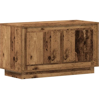 Image of vidaXL tv cabinet rustic wood entertainment center rectangular brown media console solid storage unit for living room