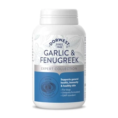 Image of DORWEST HERBS Garlic and Fenugreek Tablets for Dogs Cats 500 Tablets, White (14DOR006)