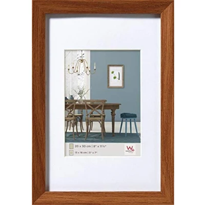 Image of walther Design Photo Frame Dark Oak 24 x 30 cm with PassepArtout, Fiorito Wooden EF430P