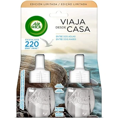 Image of Air Wick Electric Automatic Freshener Refills, Home Essence with Oasis Turquoise Scent, 19ml, 2 Units (Pack of 1)