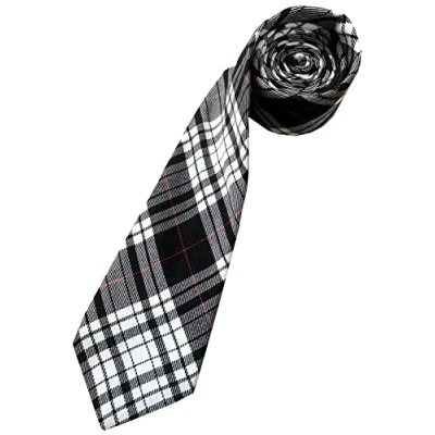 Image of Menzies Black &amp; White Tartan Neck Tie