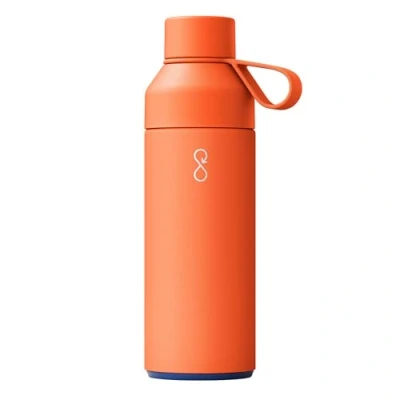 Image of Ocean Bottle Recycled Stainless Steel Drinks Reusable Water Eco Friendly &amp; Sun Orange 500ml
