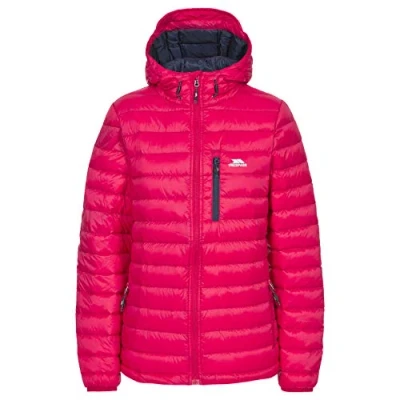 Image of Trespass Women&#039;s Arabel Ultra Light Warm Compact Stowaway Down Jacket, Raspberry, 2X Small