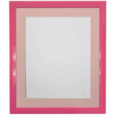 Image of FRAMES BY POST 0.75 Inch Pink Picture Photo Frame With Mount A3 Image Size A4 Plastic Glass