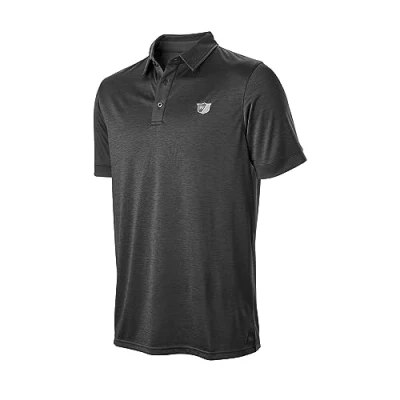 Image of Wilson Staff Men&#039;s Golf Polo Shirt, Stripe Heather Polo, Short sleeve, Polyester / Elastane