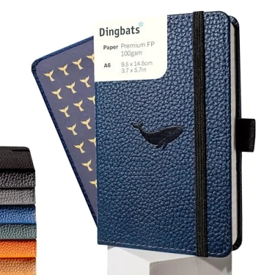 Image of Dingbats* Wildlife Plain Pocket Notebook A6 PU Leather Hardcover Journal Ideal for Work, Travel Pocket, Elastic Closure, Pen Holder, Bookmark