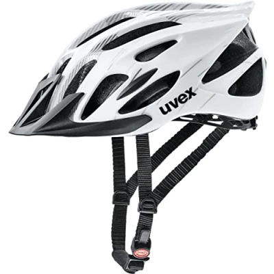 Image of uvex Flash Lightweight All Round Bike Helmet for Men &amp; Women Individual Fit Washable Interior White Black 53 56 cm