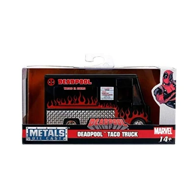 Image of Jada 30864 Model Taco Truck from the movie Deadpool Metal DieCast Scale 1/32 11cm Black / Red Original Marvel